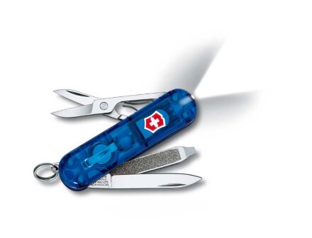 Нож-брелок VICTORINOX Swiss Lite, 58 мм, 7 функций, полупрозрачный синий в Москве, фото 3
