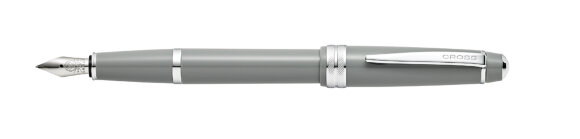 Перьевая ручка Cross Bailey Light Gray, перо ультратонкое XF с гравировкой