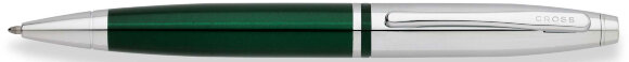 Шариковая ручка Cross Calais. Цвет - зеленый + серебристый. с гравировкой