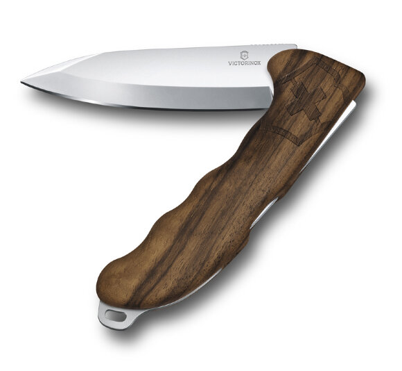 Нож охотника VICTORINOX Hunter Pro Wood 130 мм, 2 функции, с фиксатором, рукоять из орехового дерева