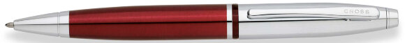 Шариковая ручка Cross Calais. Цвет - красный + серебристый. с гравировкой