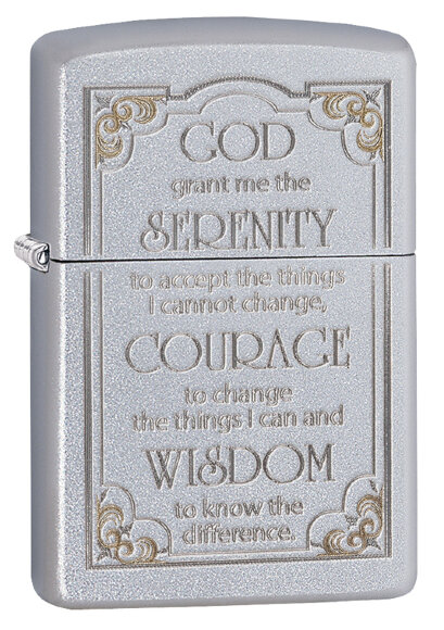 Зажигалка Zippo Classic с покрытием Satin Chrome™, латунь/сталь, серебристая, матовая, 36x12x56 мм
