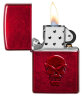 Зажигалка Zippo Doom с покрытием Candy Apple Red, латунь/сталь, красная, глянцевая, 36x12x56 мм