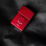Зажигалка Zippo Doom с покрытием Candy Apple Red, латунь/сталь, красная, глянцевая, 36x12x56 мм