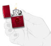 Зажигалка Zippo Doom с покрытием Candy Apple Red, латунь/сталь, красная, глянцевая, 36x12x56 мм