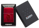 Зажигалка Zippo Doom с покрытием Candy Apple Red, латунь/сталь, красная, глянцевая, 36x12x56 мм