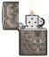 Зажигалка Zippo Elephant Fancy Fill Design с покрытием Black Ice®, латунь/сталь, чёрная, 36х12х56 мм