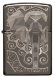 Зажигалка Zippo Elephant Fancy Fill Design с покрытием Black Ice®, латунь/сталь, чёрная, 36х12х56 мм