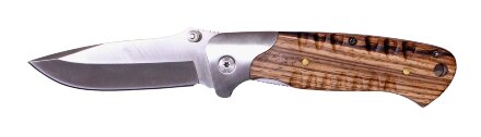 Нож складной Stinger, 85 мм (серебристый), рукоять: сталь/дерево (серебр.-корич.), коробка картон в Москве, фото 18