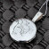 Серебряный открывающийся круглый мужской кулон/медальон D23.8 мм с гравировкой