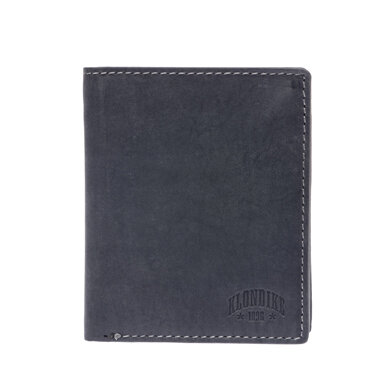 Бумажник KLONDIKE Yukon, натуральная кожа в черном цвете, 10 х 2 х 12,5 см
