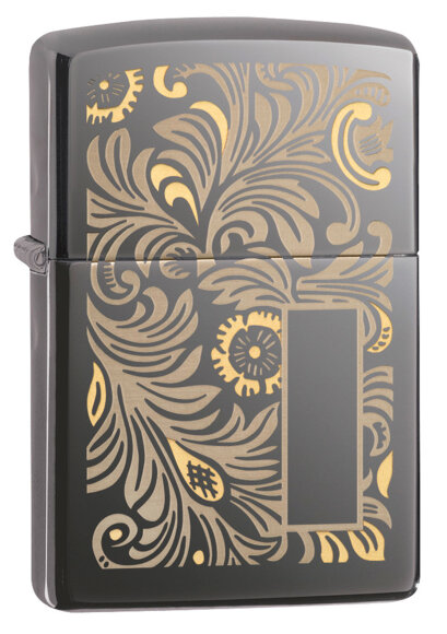 Зажигалка Zippo Classic с покрытием Black Ice®, латунь/сталь, чёрная, глянцевая, 36х12х56 мм