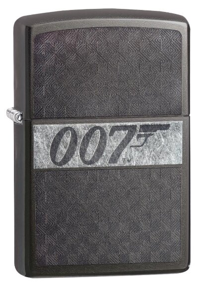 Зажигалка Zippo James Bond 007™ с покрытием Black Ice®, латунь/сталь, чёрная, глянцевая, 36x12x56 мм