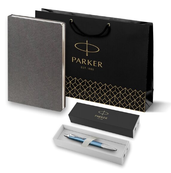 Подарочный набор Parker: Ручка Шариковая Parker IM Premium K318 Blue Grey CT и Ежедневник 21411105_103645