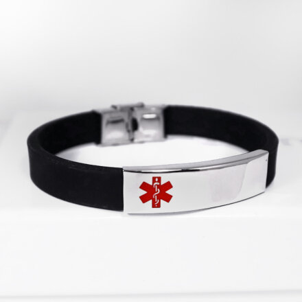 Фото: Каучуковый браслет с красным медицинским логотипом