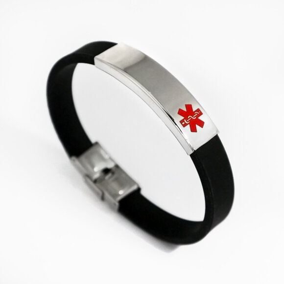 Каучуковый браслет с красным медицинским логотипом с гравировкой