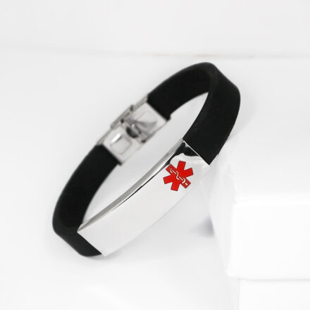 Изображение: Каучуковый браслет с красным медицинским логотипом