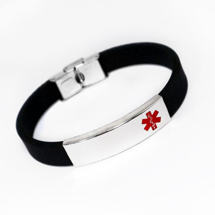 Пример: Каучуковый браслет с красным медицинским логотипом
