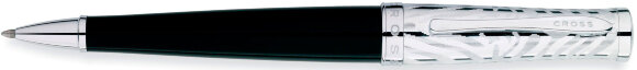 Шариковая ручка Cross Sauvage . Цвет - черный + серебристый. с гравировкой