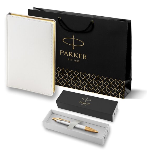 Подарочный набор Parker: Ручка Шариковая Parker IM Premium K318 Pearl GT и Ежедневник 2143128_063643