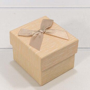 Коробка Прямоугольная 9,5x8,5x7 с бантиком и подушкой внутри Персиковый