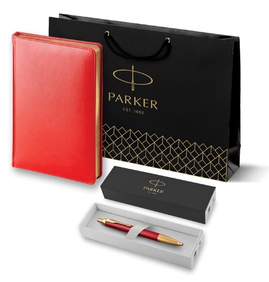 Подарочный набор Parker: Шариковая Ручка Parker IM Premium K318 Red GT Ежедневник 2143128_083644