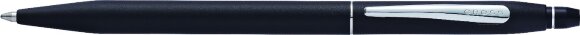 Шариковая ручка Cross Click в блистере, с доп. гелевым стержнем черного цвета. Цвет - мат. черный с гравировкой