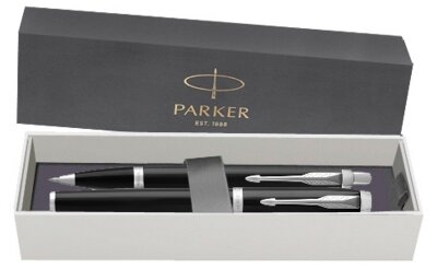 Подарочный набор Parker: Ручка Роллер и Шариковая Ручка Parker IM Core Black CT 1931665+1931658