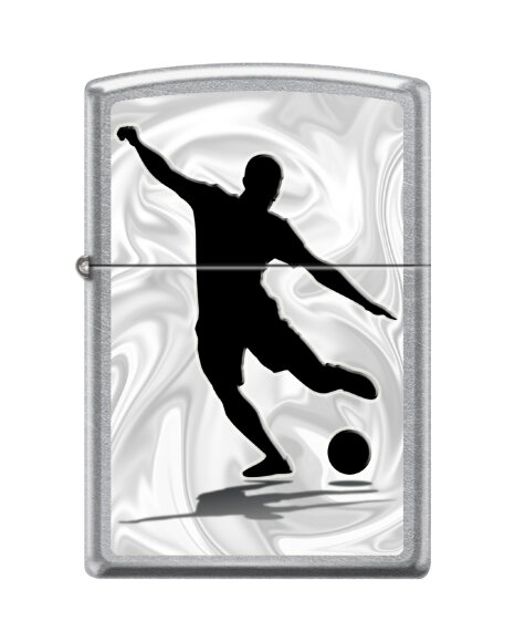 Зажигалка Zippo Футболист с покрытием Street Chrome™, латунь/сталь, серебристая, 36x12x56 мм