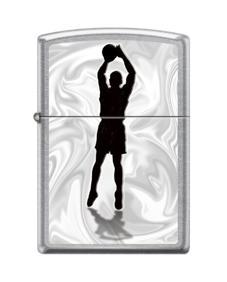 Зажигалка Zippo Баскетболист с покрытием Street Chrome™, латунь/сталь, серебристая, 36x12x56 мм