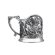 Набор для чая "Рыбацкий": ложка, стакан, подстаканник посеребренный с чернением КМ5510206