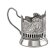 Набор для чая "Высоцкий" никелированный с чернением с открыткой и значком "Высоцкий" НБЗС7408/115