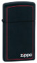 Зажигалка Zippo Slim® с покрытием Black Matte, латунь/сталь, чёрная, матовая, 30x10x55 мм