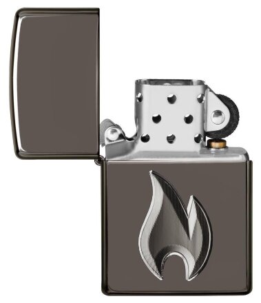 Изображение: Зажигалка Zippo Armor™ с покрытием Black Ice®, латунь/сталь, чёрная, глянцевая, 36x12x56 мм