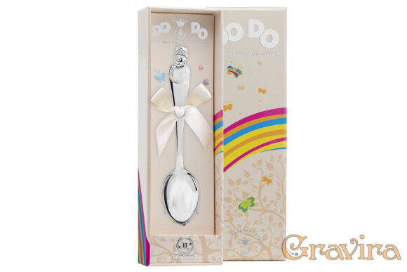 Ложка чайная DODO "Снеговик" (Серебро 925) с гравировкой