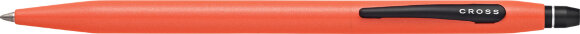 Ручка-роллер Cross Click без колпачка с тонким стержнем. Цвет - оранжевый с гравировкой