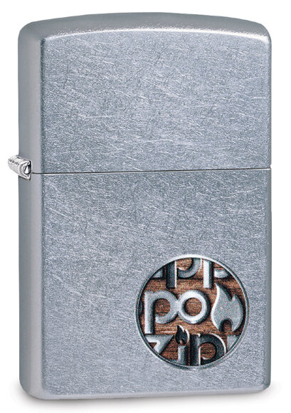 Зажигалка Zippo Button с покрытием Street Chrome™, латунь/сталь, серебристая, матовая, 36x12x56 мм