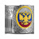 Набор для чая "Герб РФ Советский" никелированный с позолотой и с эмалью с открыткой и значком "Вооруженные силы" НБЗС7408/171э