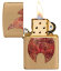 Зажигалка Zippo Rusty Flame с покрытием Brushed Brass, латунь/сталь, золотистая, 36x12x56 мм