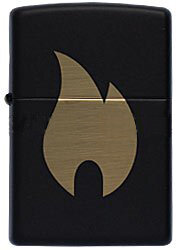 Зажигалка Zippo Flame с покрытием Black Matte, латунь/сталь, чёрная, матовая, 36x12x56 мм
