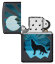 Зажигалка Zippo Wolf and Moon с покрытием Black Matte, латунь/сталь, чёрная, матовая, 36x12x56 мм